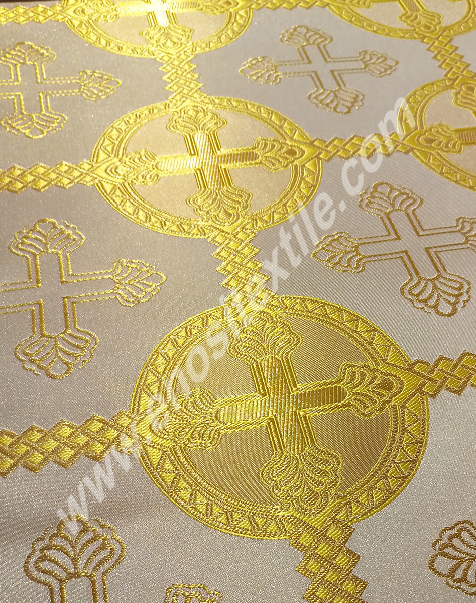 KL-009 White-Gold Brocade Fabrics